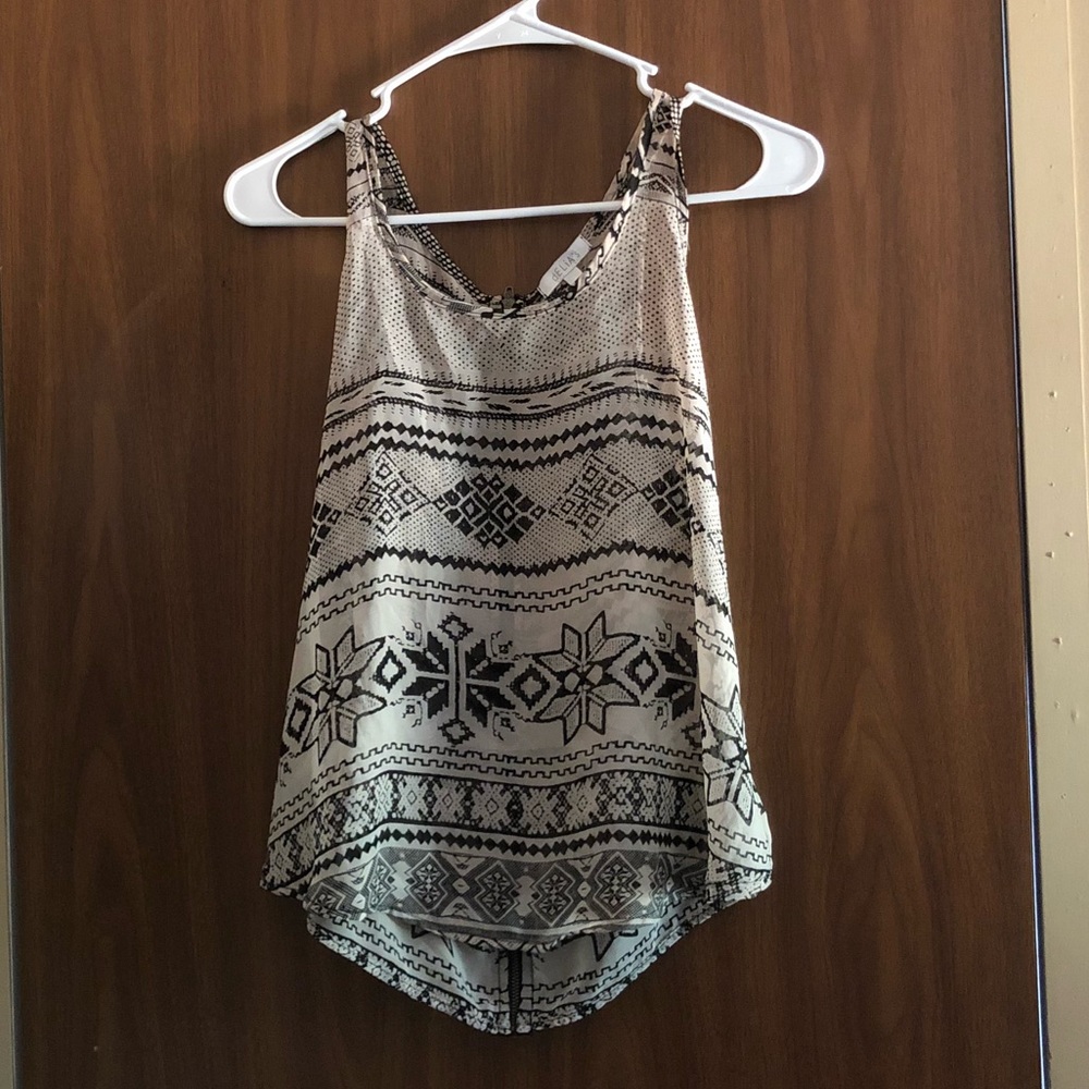 Sheer Tank top blouse with zip up back
